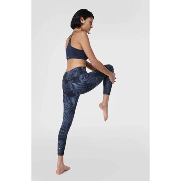 Sweaty Betty Super Soft 7/8 Active Blue Floral Print Leggings // S - Picture 3 of 14